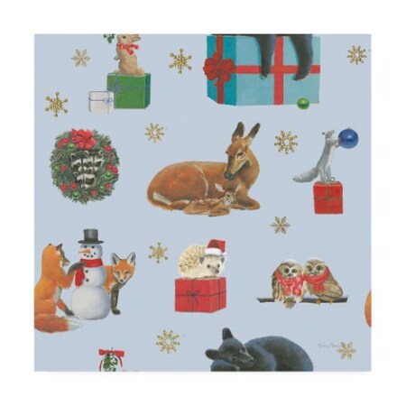 Trademark Fine Art Emily Adams 'Christmas Critters Bright Pattern IIIA' Canvas Art, 24x24 WAP11597-C2424GG